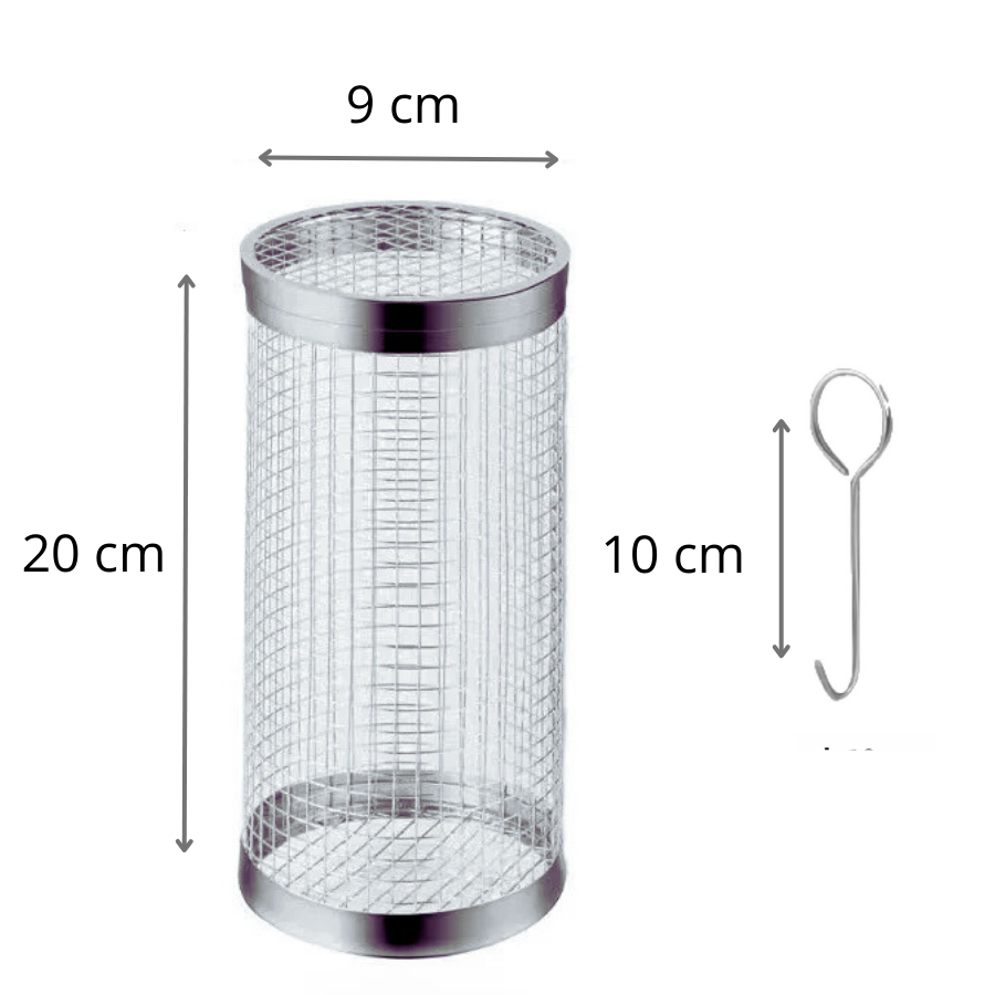 🔥 Panier de Barbecue Roulant en Acier Inoxydable 304 – L’Accessoire Indispensable pour des Grillades Parfaites