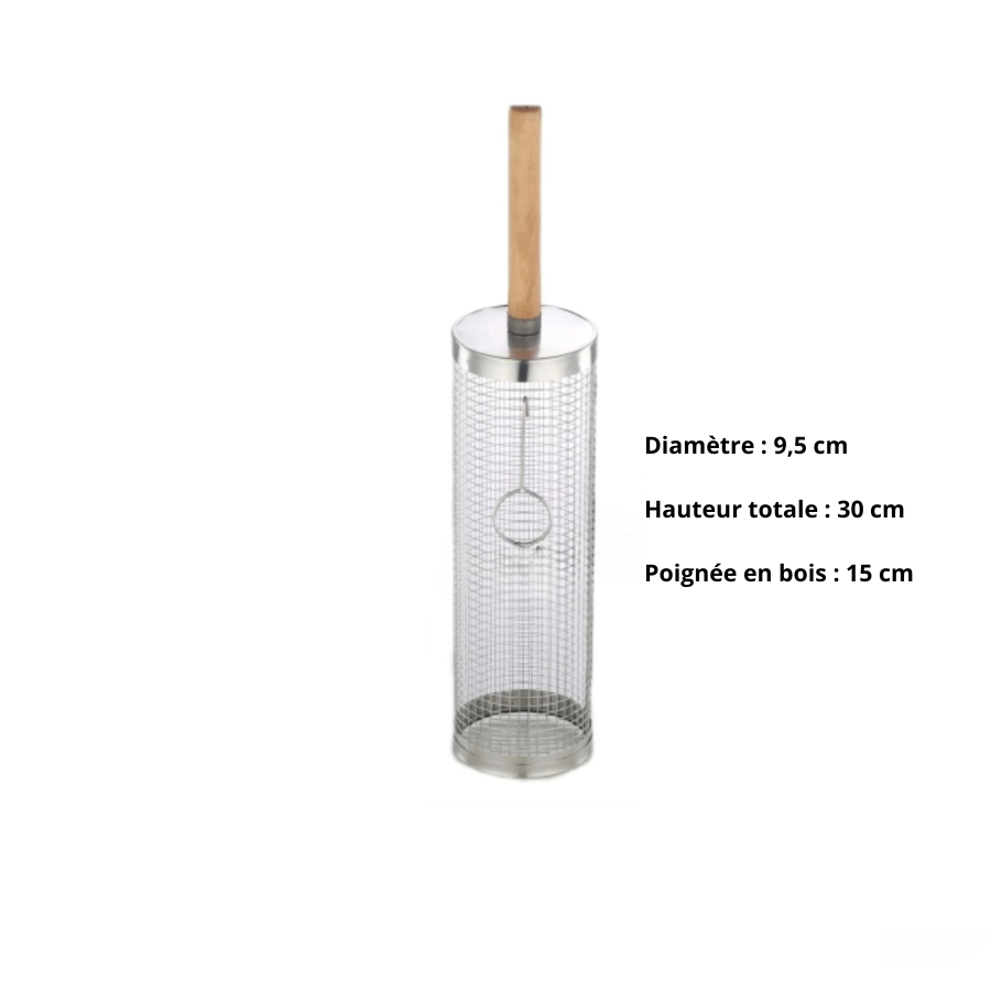 🔥 Panier de Barbecue Roulant en Acier Inoxydable 304 – L’Accessoire Indispensable pour des Grillades Parfaites