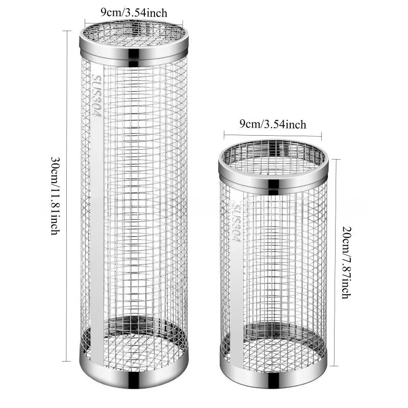 🔥 Panier de Barbecue Roulant en Acier Inoxydable 304 – L’Accessoire Indispensable pour des Grillades Parfaites